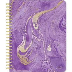 Crackled Blush | 2027 6 x 7.75 Inch Weekly Desk Planner | Foil Stamped Cover