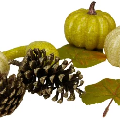 Crackled & Glittered Fall Pumpkin, Gourd, Berry & Pinecone Decoration Set