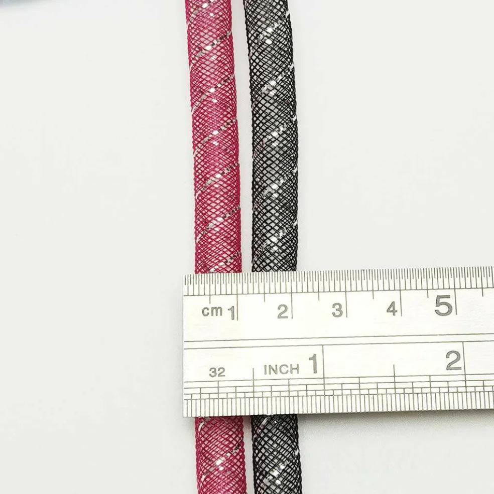 Craft Assorted 13 Colors 26Yards Solid Mesh Tube Deco Flex for Wreaths Crafts (Mix, 3/8"(8mm))