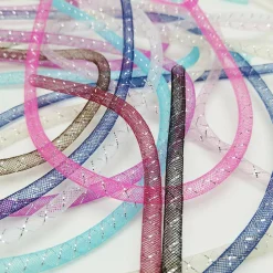 Craft Assorted 13 Colors 26Yards Solid Mesh Tube Deco Flex for Wreaths Crafts (Mix, 3/8"(8mm))