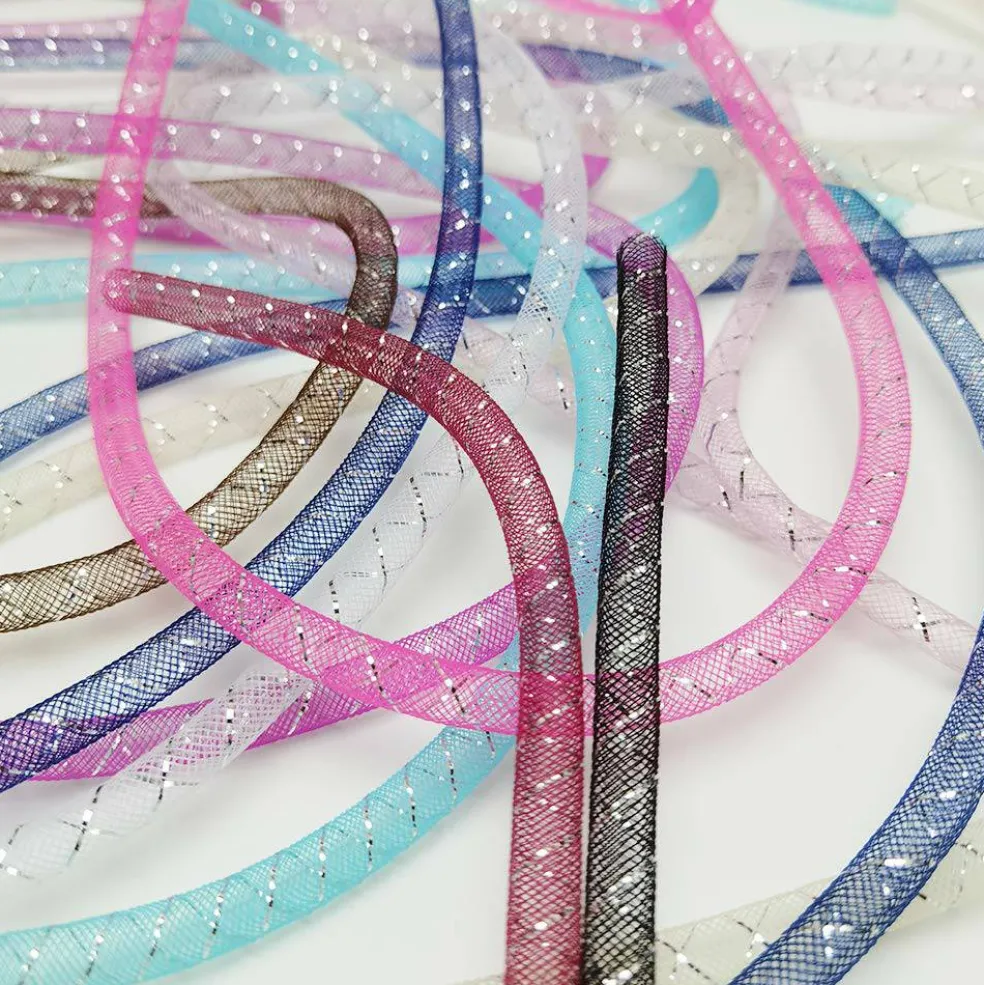 Craft Assorted 13 Colors 26Yards Solid Mesh Tube Deco Flex for Wreaths Crafts (Mix, 3/8"(8mm))