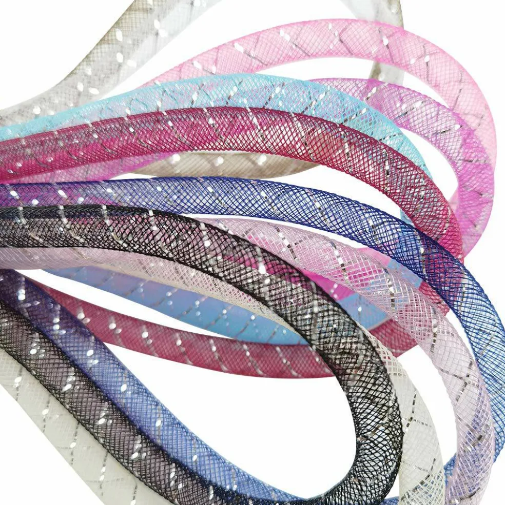 Craft Assorted 13 Colors 26Yards Solid Mesh Tube Deco Flex for Wreaths Crafts (Mix, 3/8"(8mm))