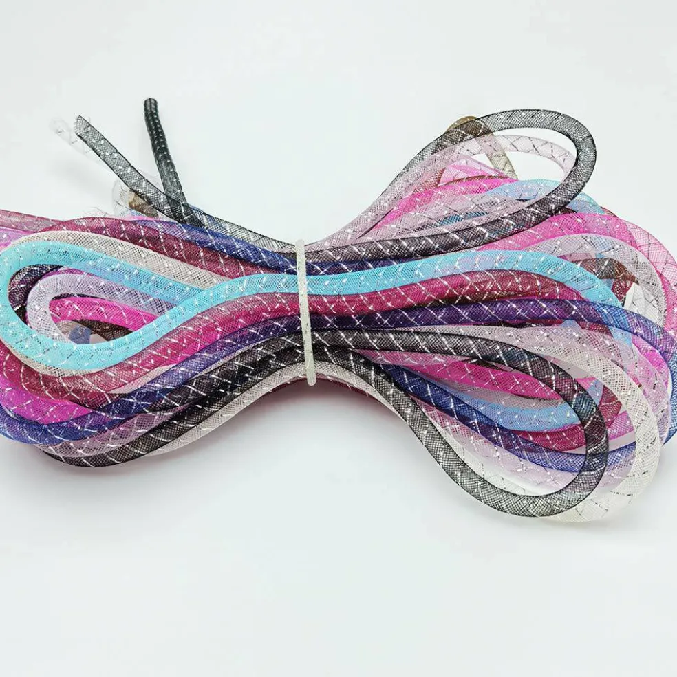 Craft Assorted 13 Colors 26Yards Solid Mesh Tube Deco Flex for Wreaths Crafts (Mix, 3/8"(8mm))
