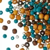 Craft Brown & Turquoise Mixed Wooden Beads by Bead Landing™