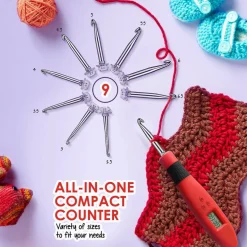 CraftBud Digital Counting Crochet Hook Set
