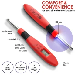 CraftBud Digital Counting Crochet Hook Set