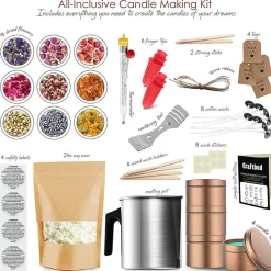 CraftBud DIY Natural Soy Candle Making Kit with Dried Flowers