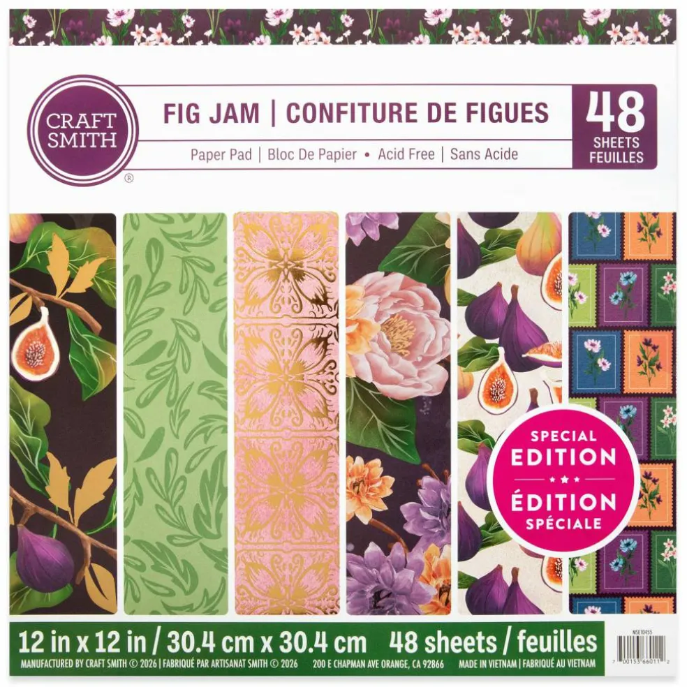 Craft Smith 12" x 12" Fig Jam Paper Pad, 48 Sheets