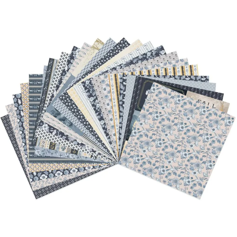 Craft Smith 12" x 12" Indigo Florals Paper Pad, 48 Sheets