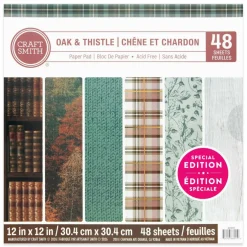 Craft Smith 12" x 12" Oak & Thistle Paper Pad, 48 Sheets