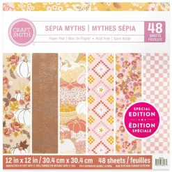 Craft Smith 12" x 12" Sepia Myths Paper Pad, 48 Sheets