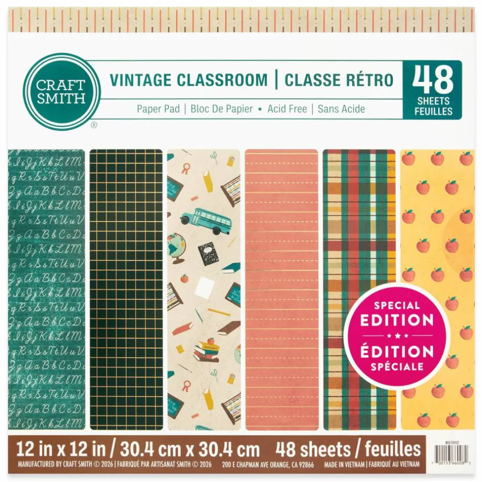 Craft Smith 12" x 12" Vintage Classroom Paper Pad, 48 Sheets