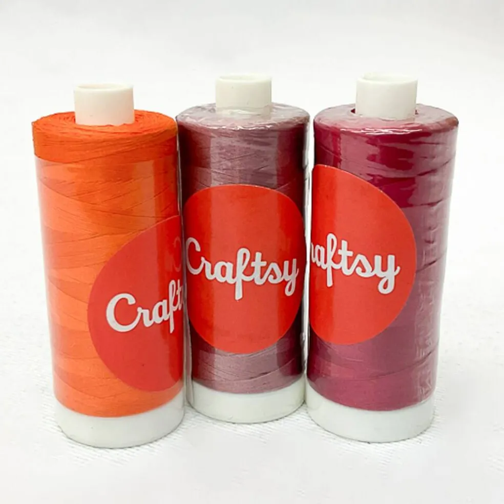 Craftsy Stash Builder Thread Set Bundle Reds 3 spools 100% Cotton