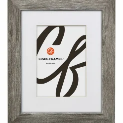 Craig Frames Bauhaus 125 Barnwood Gray Picture Frame with Mat
