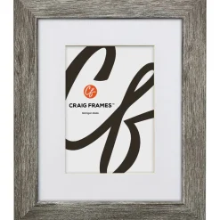 Craig Frames Bauhaus 125 Barnwood Gray Picture Frame with Mat