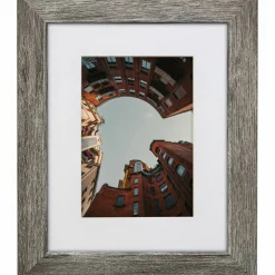Craig Frames Bauhaus 125 Barnwood Gray Picture Frame with Mat