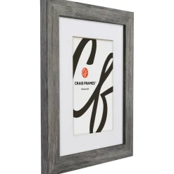 Craig Frames Bauhaus 125 Barnwood Gray Picture Frame with Mat