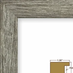 Craig Frames Bauhaus 125 Barnwood Gray Picture Frame with Mat