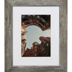 Craig Frames Bauhaus 125 Barnwood Gray Picture Frame with Mat