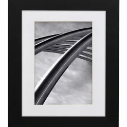 Craig Frames Bauhaus Mystic Satin Black Picture Frame with Mat