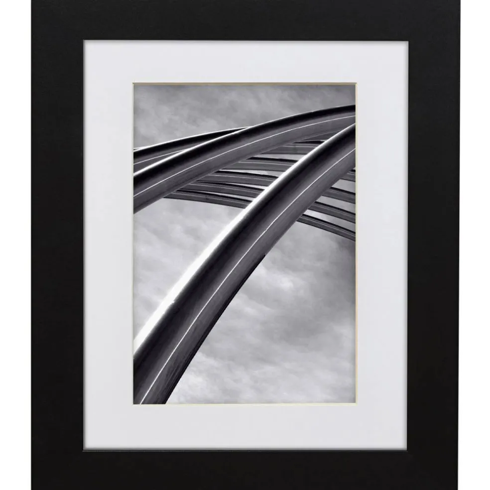Craig Frames Bauhaus Mystic Satin Black Picture Frame with Mat