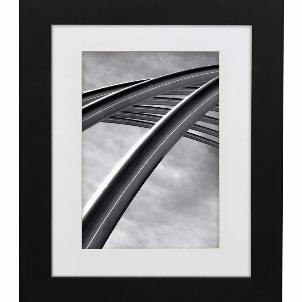 Craig Frames Bauhaus Mystic Satin Black Picture Frame with Mat