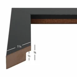 Craig Frames Bauhaus Mystic Satin Black Picture Frame with Mat