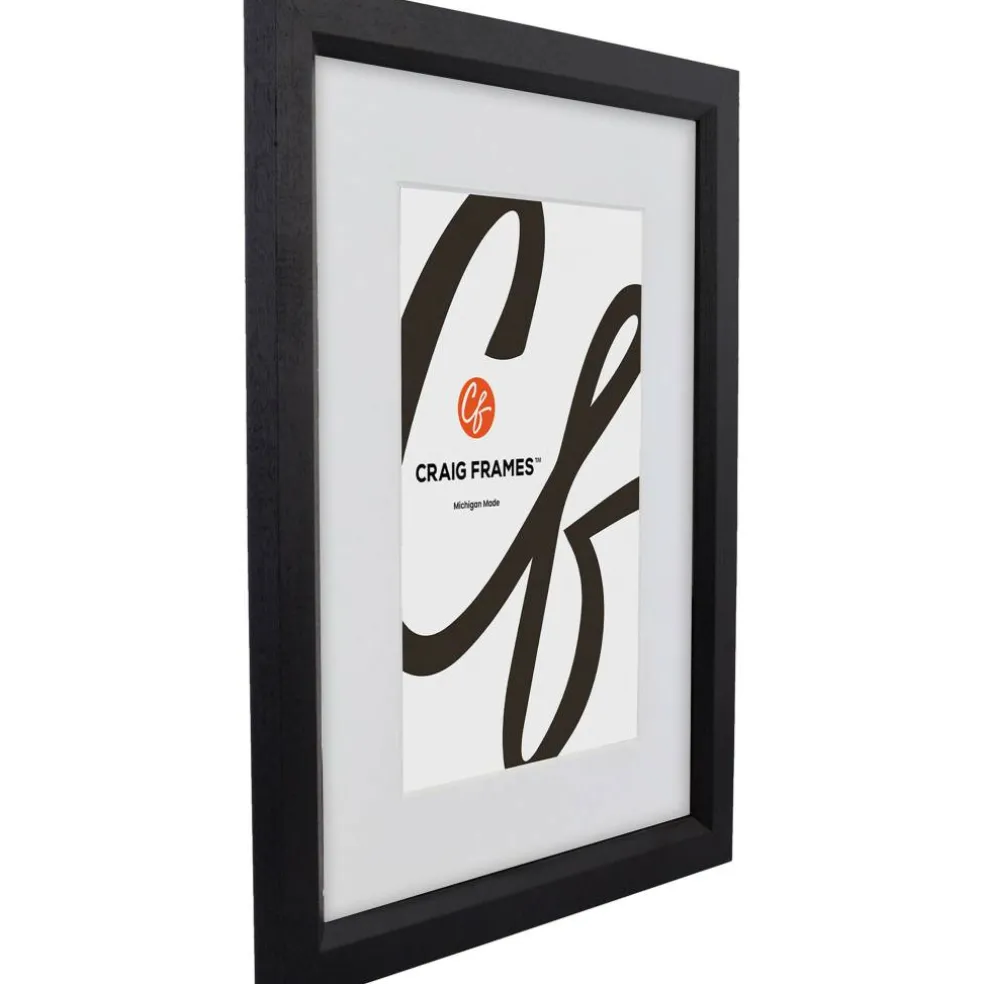 Craig Frames Economy Ebony Hardwood Picture Frame with Mat