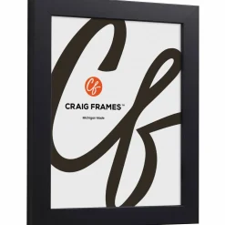 Craig Frames Essentials Modern Black Picture Frame with Mat