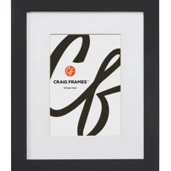 Craig Frames Essentials Modern Black Picture Frame with Mat
