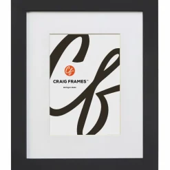 Craig Frames Essentials Modern Black Picture Frame with Mat