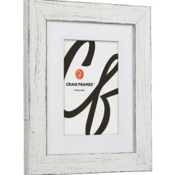 Craig Frames Jasper Marshmallow Weathered White Picture Frame with Mat