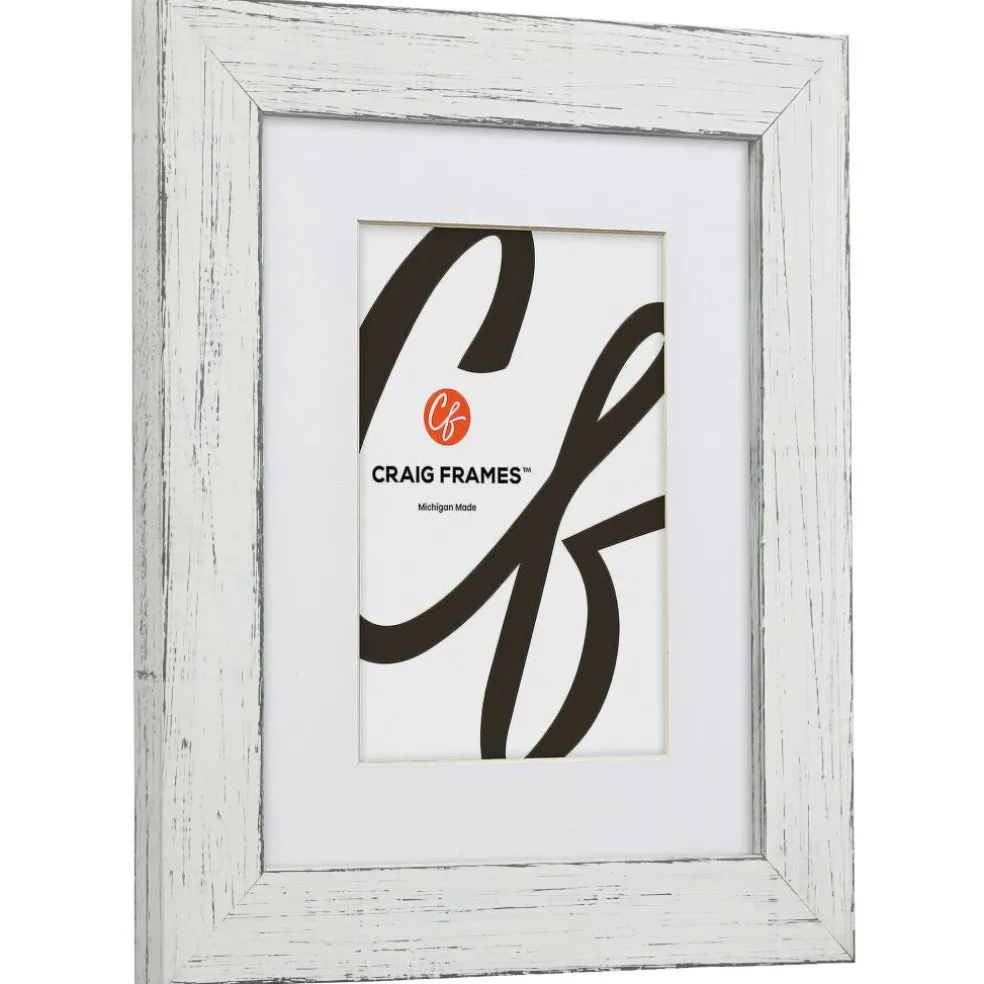 Craig Frames Jasper Marshmallow Weathered White Picture Frame with Mat