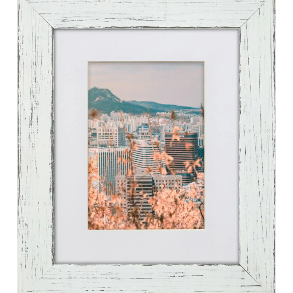 Craig Frames Jasper Marshmallow Weathered White Picture Frame with Mat