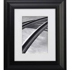 Craig Frames Upscale Satin Black Picture Frame with Mat