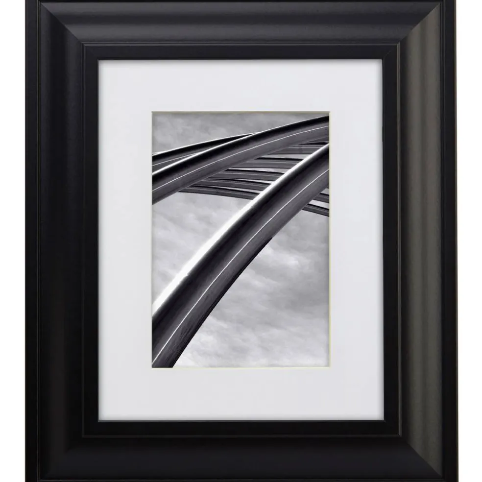 Craig Frames Upscale Satin Black Picture Frame with Mat