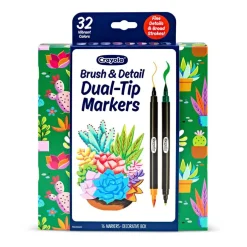 Crayola® Brush & Detail Dual-Tip Markers, Pack of 16