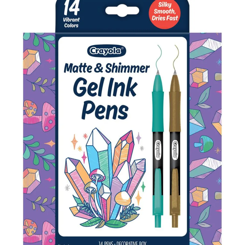 Crayola® matte & shimmer gel ink markers, 14ct.