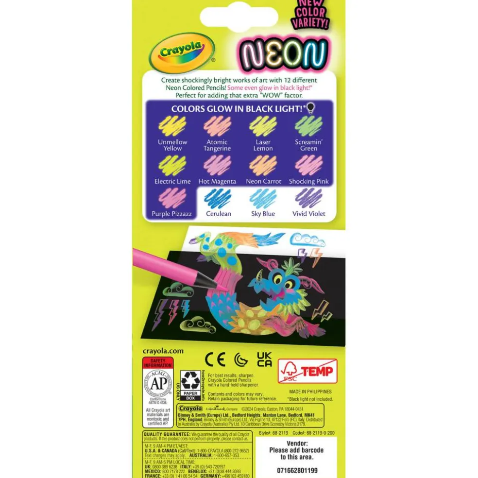 Crayola® Neon Colored Pencils, 6 Packs of 12