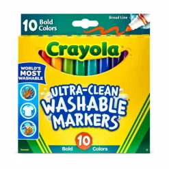 Crayola® Ultra-Clean Broad Line Bold Markers, 10 Count