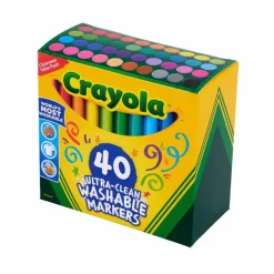 Crayola Ultra Clean Washable Classic Colors Broad Line Markers, 40ct.