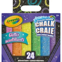 Crayola® Washable Glitter Sidewalk Chalk, 3 Packs of 24