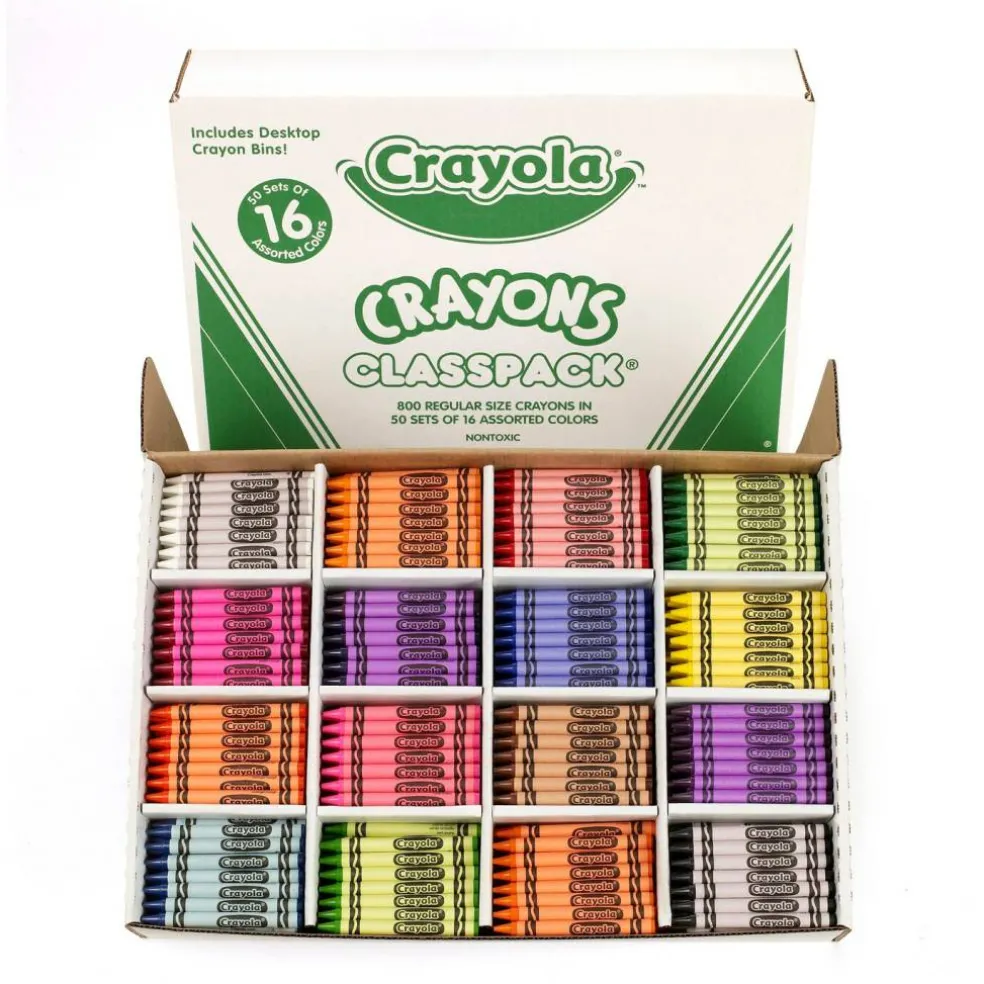 Crayon Classpack®, Reg Size, 16 Colors, Pack of 800