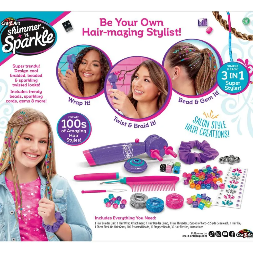Cra-Z-Art® Shimmer 'n Sparkle Braid, Bead & Twist Deluxe Hair Designer