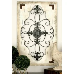 Cream & Brown French Wood & Metal Wall Décor