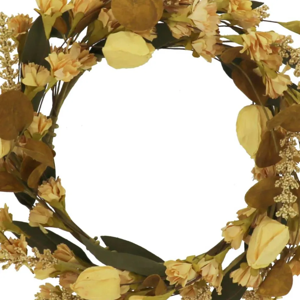 12" Cream & Brown Wildflower Mix Mini Wreath by Ashland®