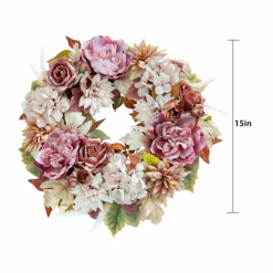 24" Cream Dahlia & Pink Peony Real Touch Wreath by Ashland®