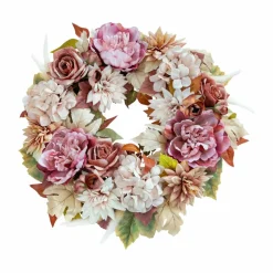 24" Cream Dahlia & Pink Peony Real Touch Wreath by Ashland®