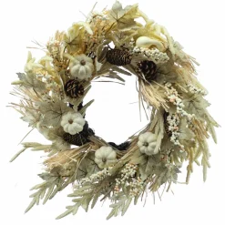 26" Cream Heather & Pumpkin Wreath by Ashland®