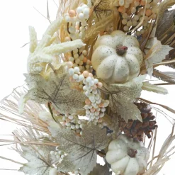 26" Cream Heather & Pumpkin Wreath by Ashland®